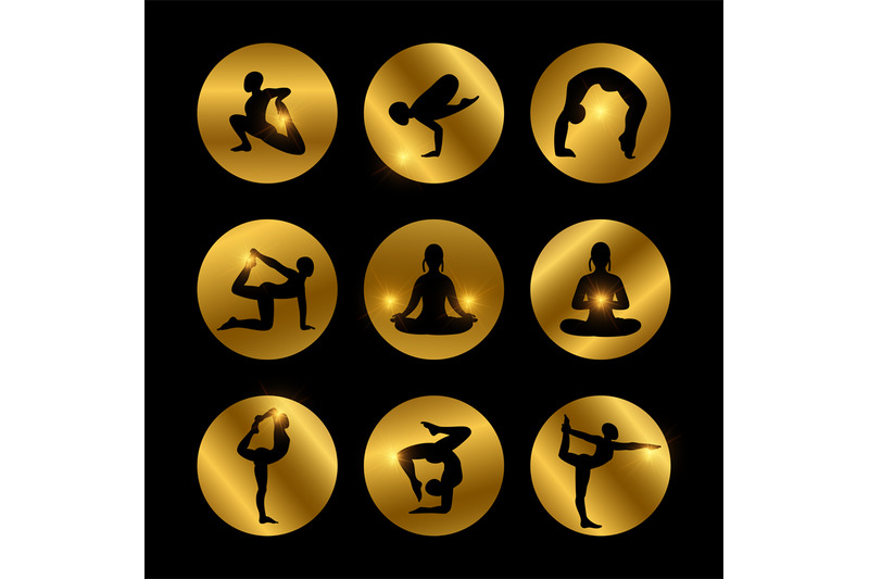 yoga-poses-icons-set-with-female-silhouette