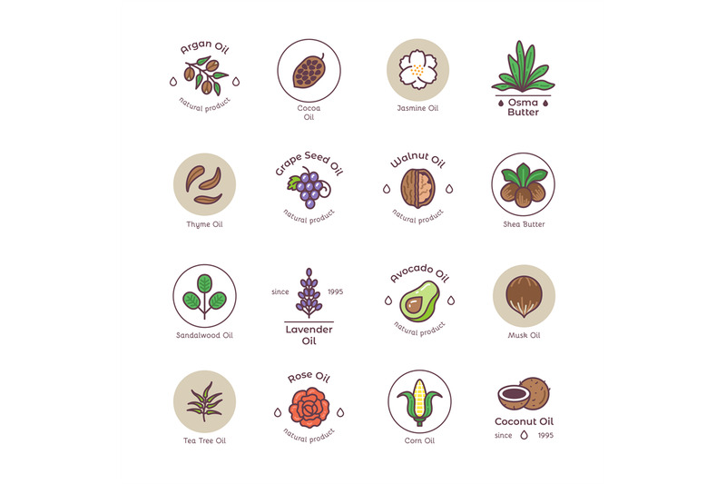 skincare-and-beauty-organic-cosmetics-oil-vector-line-emblems-and-logo