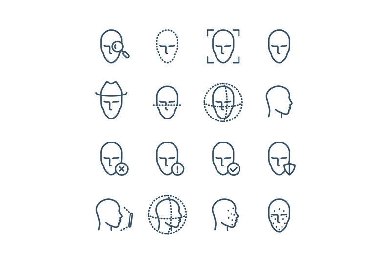 face-recognition-line-icons-faces-biometrics-detection-facial-scanni