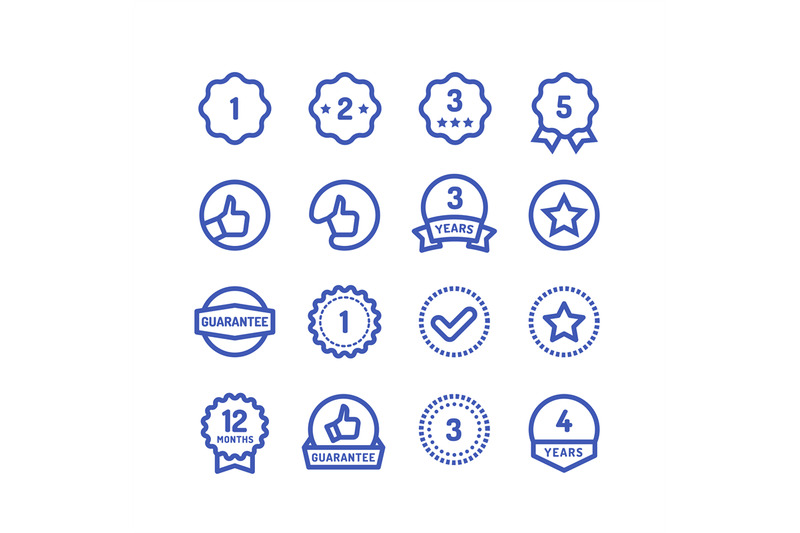 warranty-stamps-line-icons-goods-durability-guarantee-circular-vector