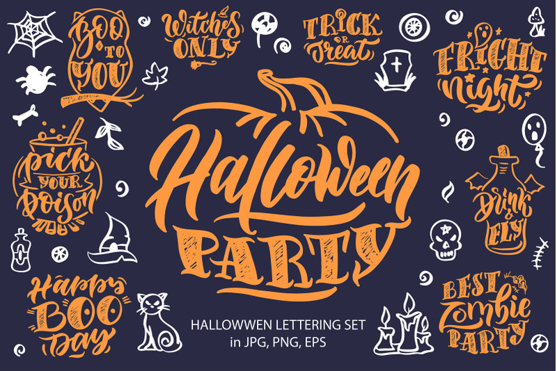 halloween-lettering-set