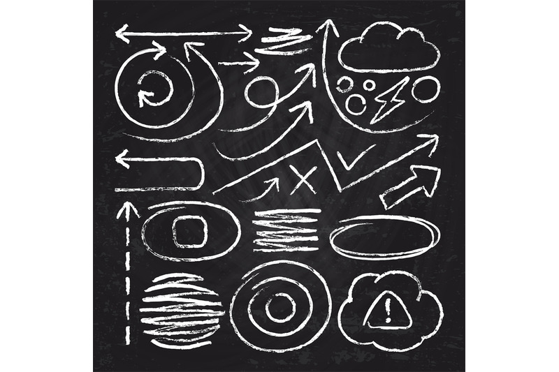 doodle-white-arrows-and-chalk-design-stroke-scribble-elements-sketch