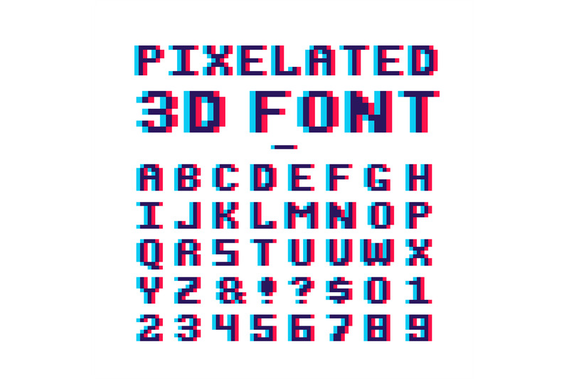 video-game-pixelated-3d-font-8-bit-pixel-art-old-school-latin-alphabe