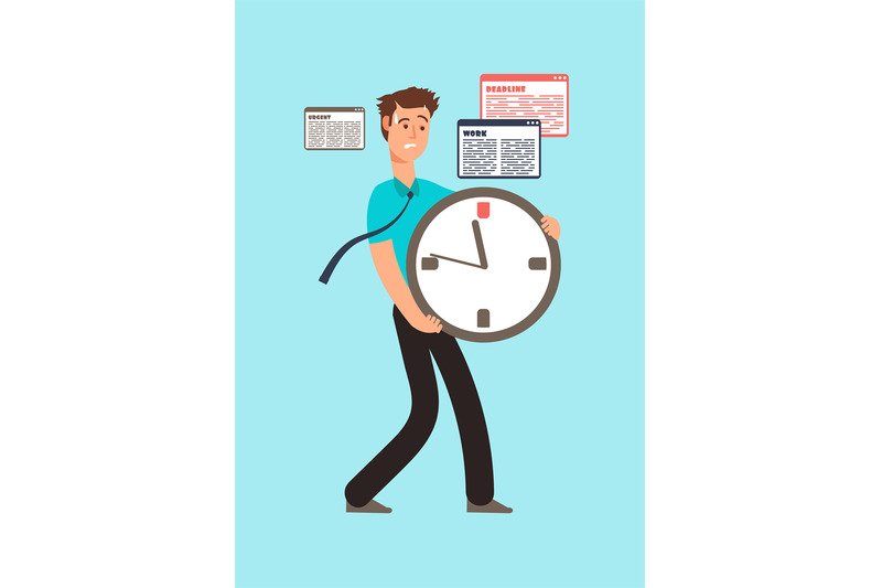 stressed-worker-holding-clock-with-running-out-time-deadline-vector-c