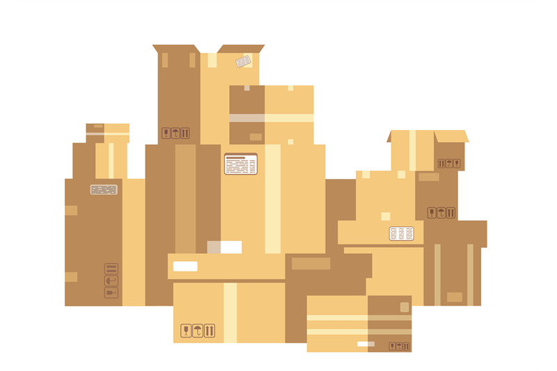 pile-of-sealed-goods-cardboard-boxes-mail-box-stack-isolated-deliver