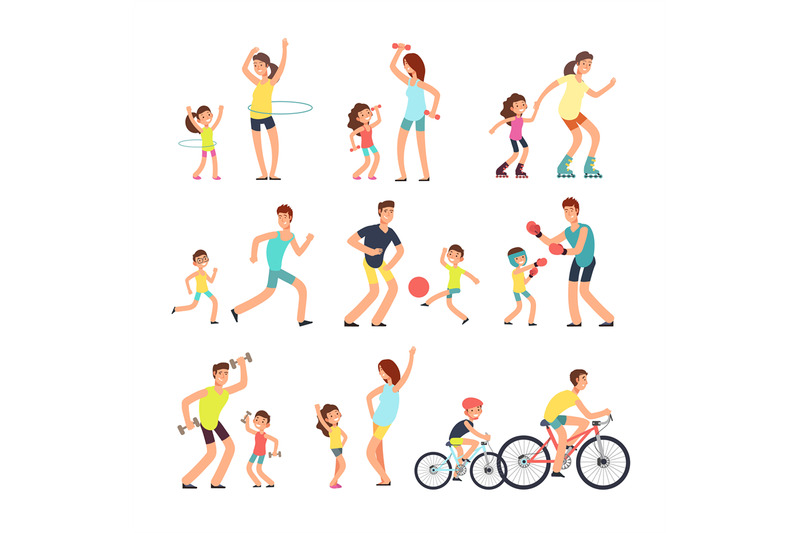happy-sport-family-mom-dad-with-kids-doing-sports-exercises-outdoor
