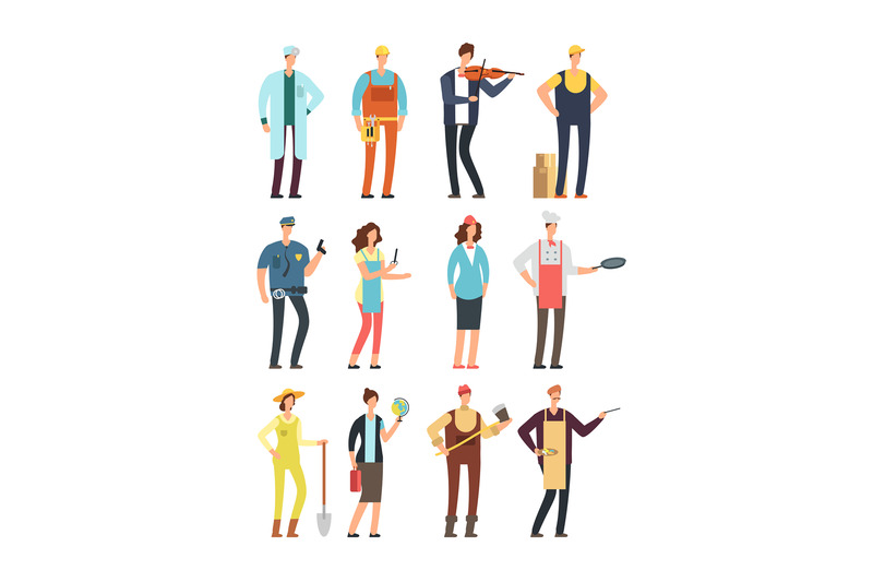 man-and-woman-workers-with-tools-in-uniform-cartoon-vector-characters
