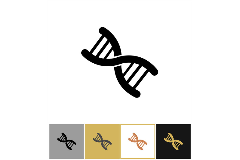 dna-icon-genetics-human-chromosome-symbol-on-gold-and-white-backgroun