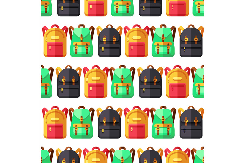 school-and-travel-flat-backpacks-seamless-pattern