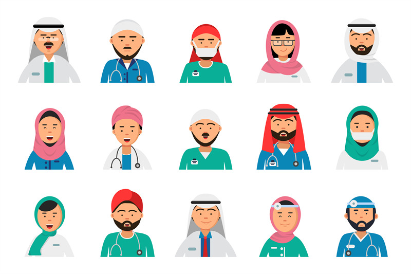 arabic-doctors-avatars-dentist-nurses-male-and-female-arabic-muslim-i