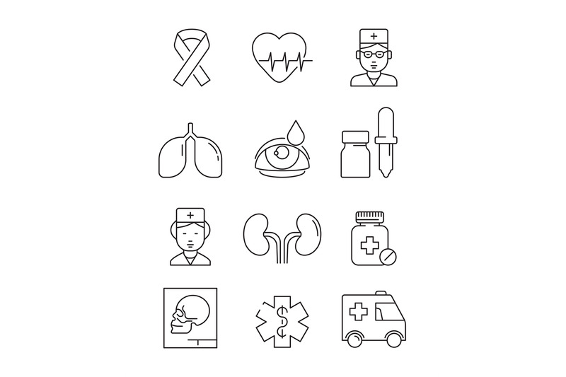 health-care-line-icons-medical-stroke-symbols-prescription-doctor-in