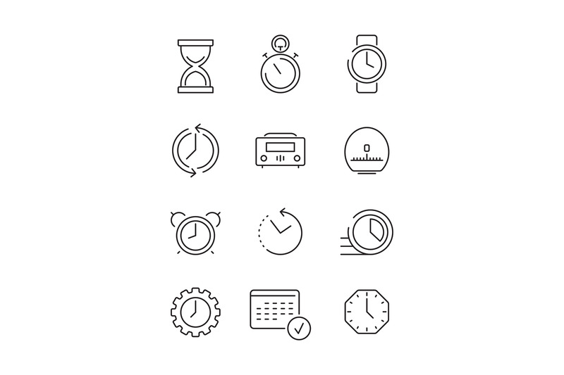 time-symbols-calendar-clock-fast-work-time-manageent-thin-linear-icon