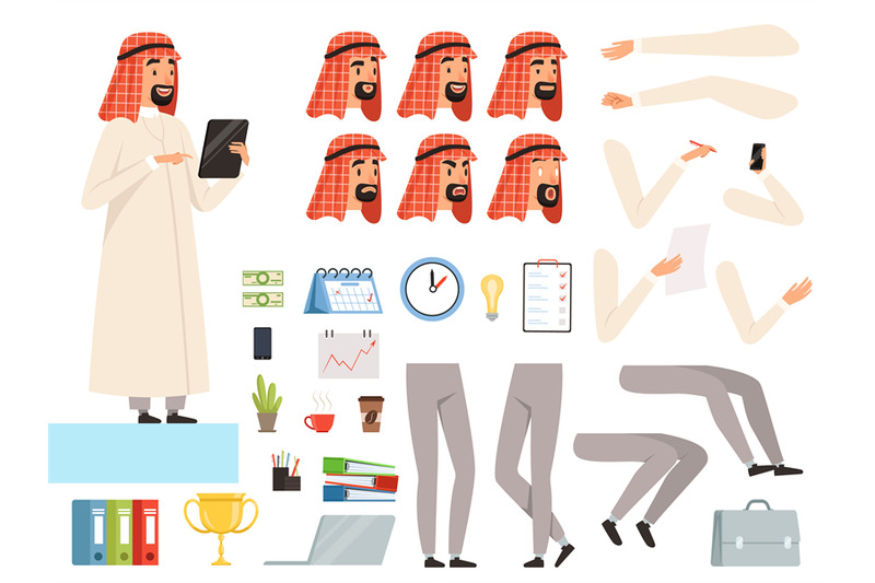 arabic-businessman-animation-creation-kit-with-body-parts-and-busines