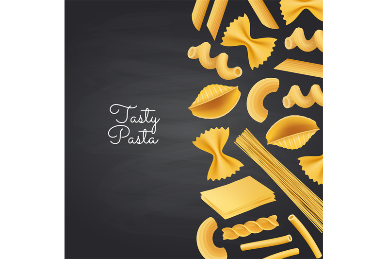 vector-pasta-types-on-black-chalkboard-background-illustration