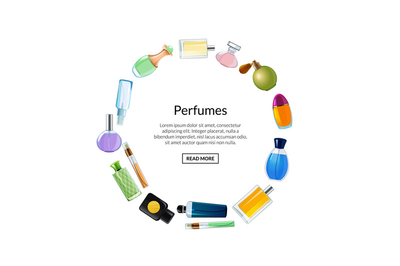 vector-perfume-bottles-in-circle-shape-with-place-for-text-illustratio