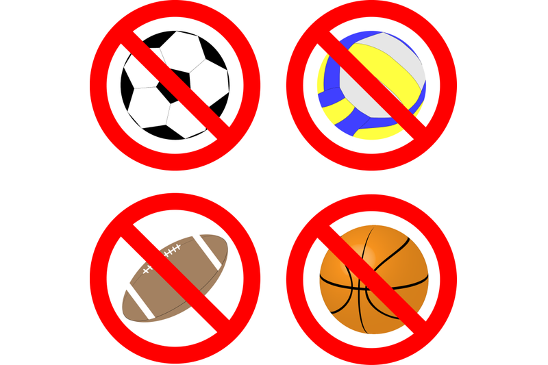 ban-game-with-ball-icon-set