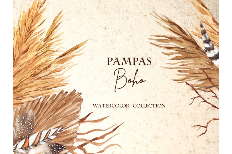 pampas-boho-watercolor-collection