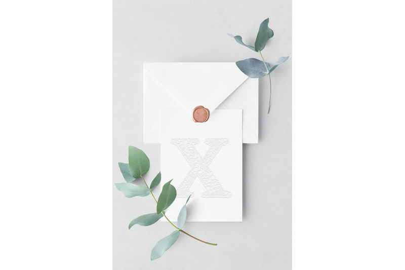 wedding-letter-x-cutted-paper-logo-template