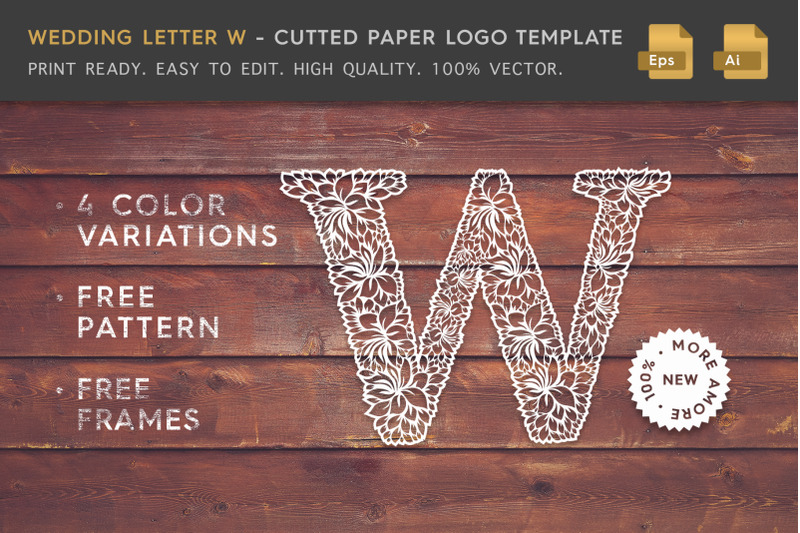 wedding-letter-w-cutted-paper-logo-template