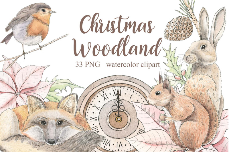 christmas-woodland-watercolor-set