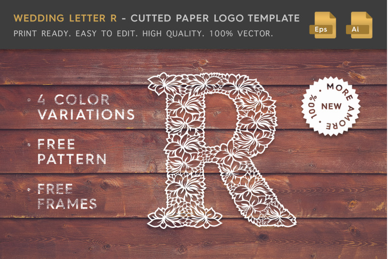 wedding-letter-r-cutted-paper-logo-template