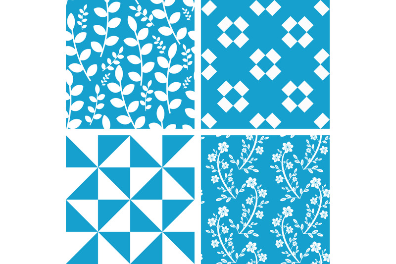 blue-and-white-patterns-set