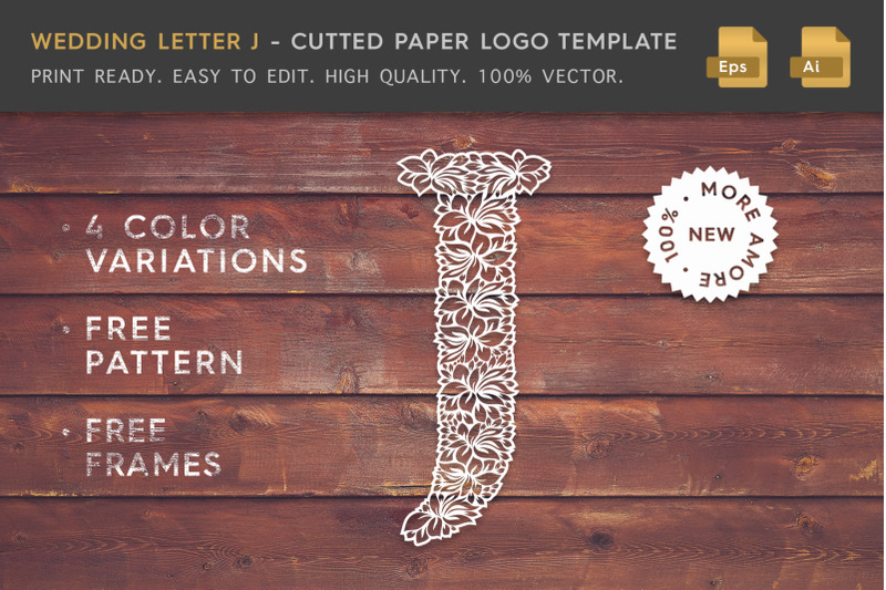 wedding-letter-j-cutted-paper-logo-template