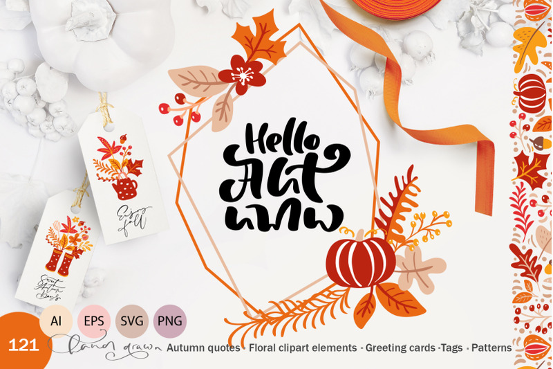 autumn-vector-calligraphy-amp-floral-elements