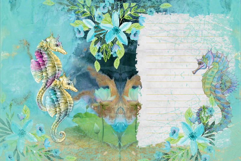 seahorse-background-papers-with-free-clipart