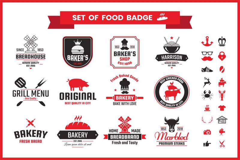 restaurant-badge-amp-objects-vector-set