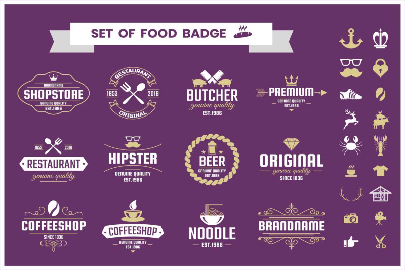 restaurant-badge-amp-objects-vector-set