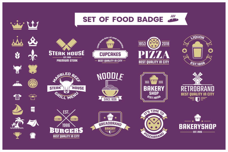 restaurant-badge-amp-objects-vector-set
