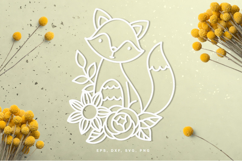 cute-fox-in-florals-cut-file