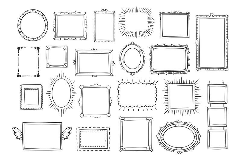 hand-drawn-frames-vintage-doodle-sketch-picture-frame-blank-black-sq