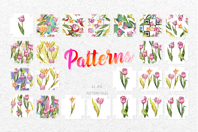 tulips-watercolor-clipart-digital-flowers-clipart-hand-painted-fre