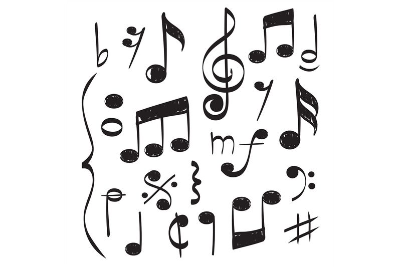 notes-music-vector-hand-drawn-muzician-staff-treble-clef-for-song-vec