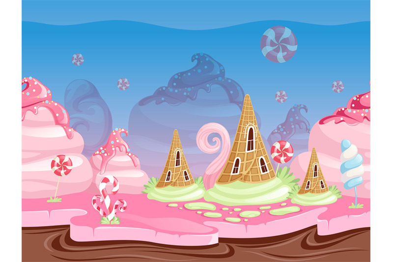 game-fantasy-landscape-seamless-background-with-delicious-dessert-foo