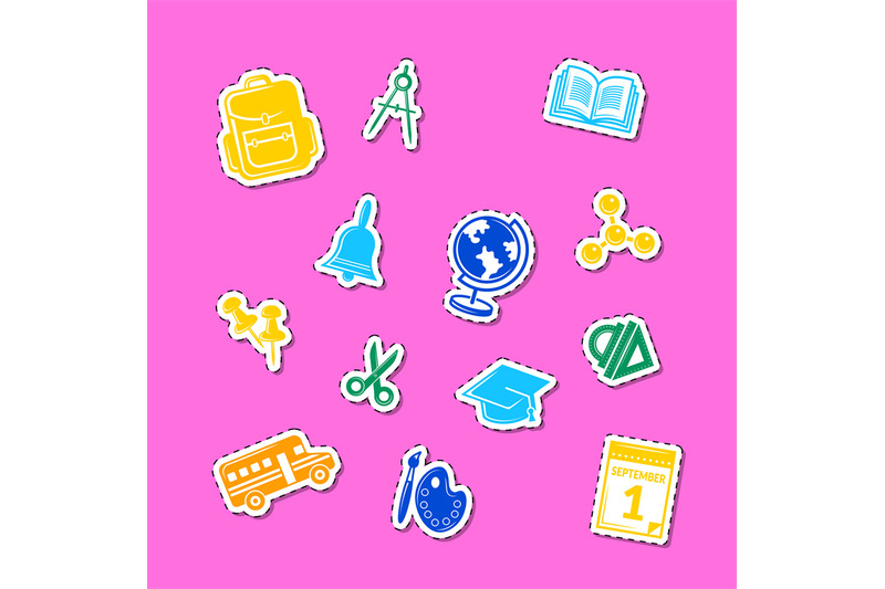 vector-back-to-school-stationery-stickers-set-illustration