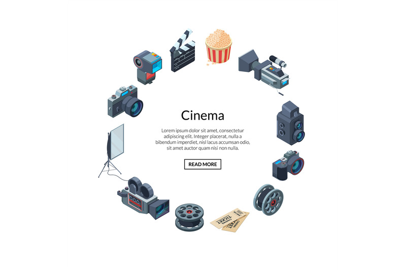 vector-cinematograph-elements-in-circle-shape-form