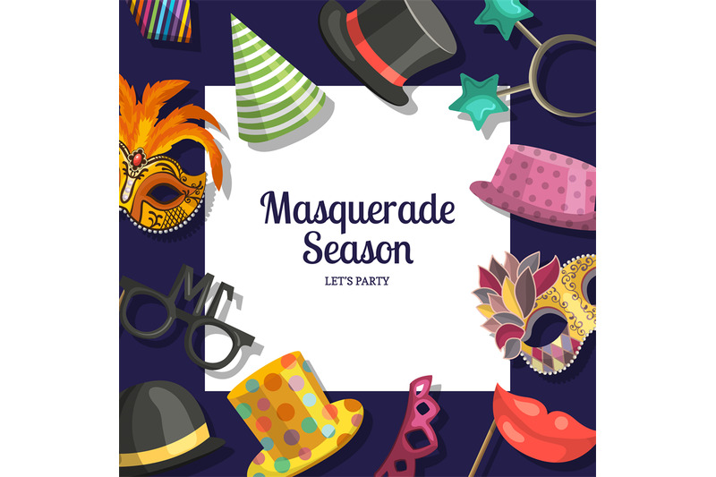 vector-background-with-place-for-text-with-masks-and-party-accessories