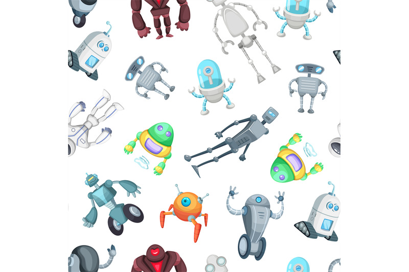 vector-cartoon-robots-pattern-or-background-illustration