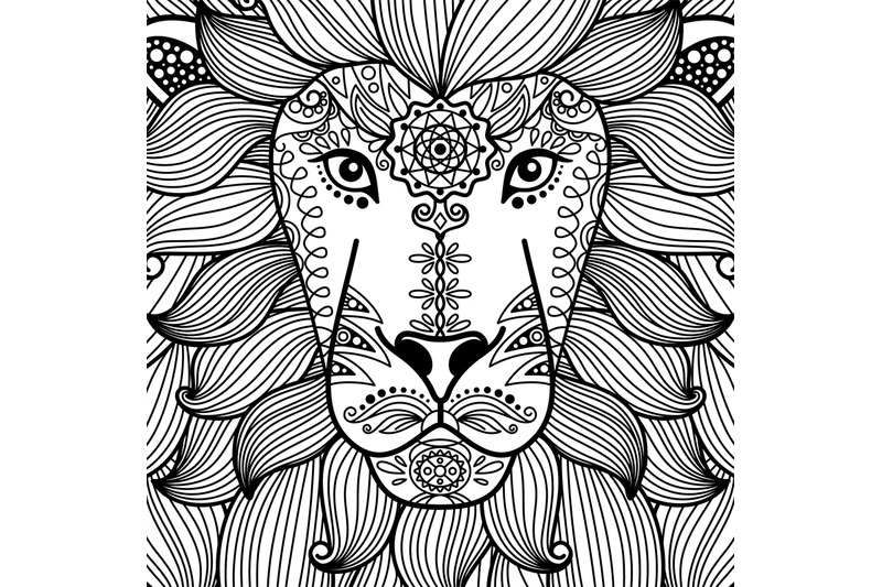 tribal-ornamental-lion-head