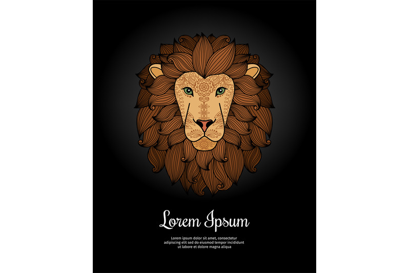 lion-head-card-template