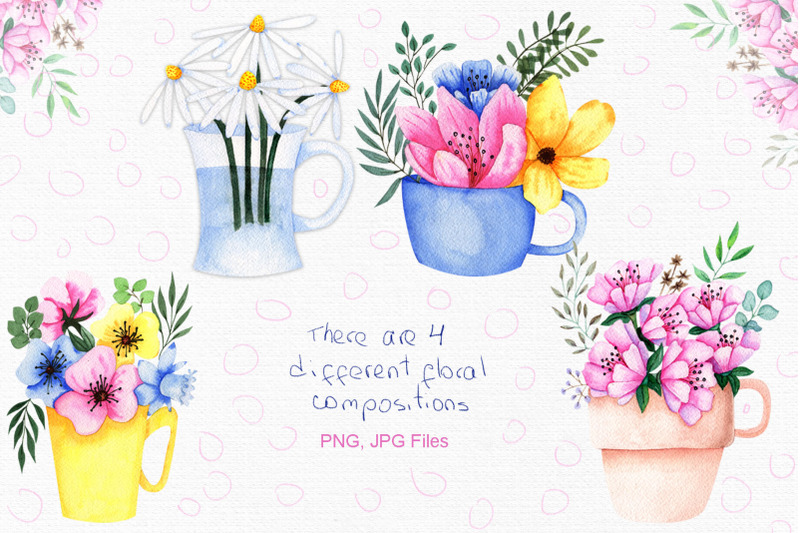 watercolor-flowers-in-cup