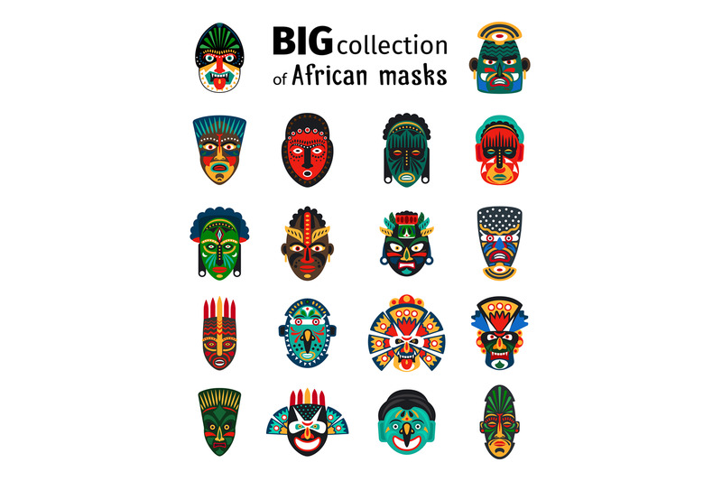 tribal-african-masks-set