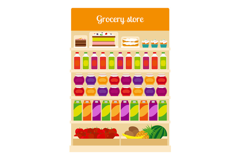 products-on-groceries-store-shelves