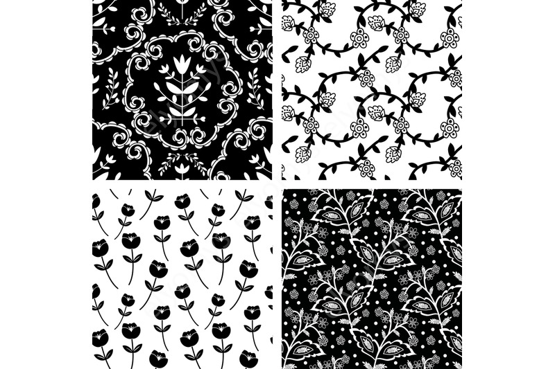 floral-patterns-set