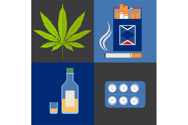 alcohol-drugs-and-tobacco-icons-set
