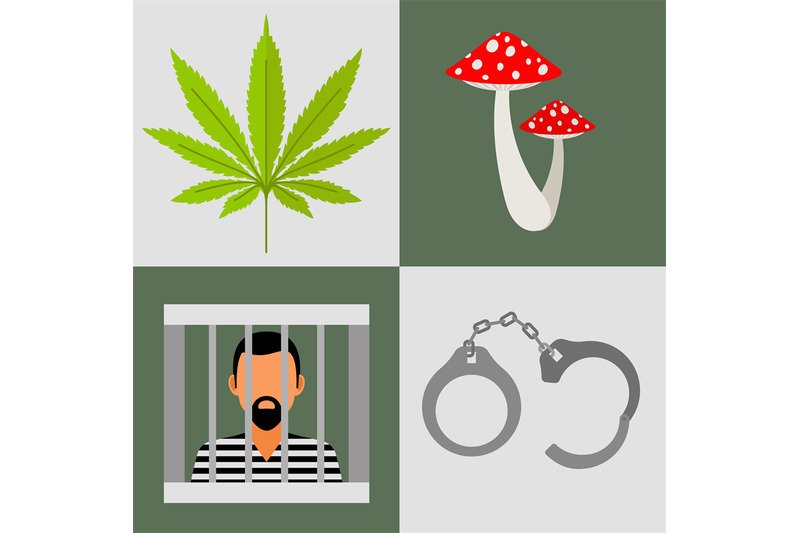 drugs-and-prison-icons-set