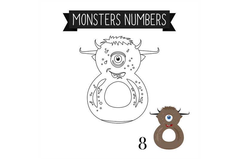 coloring-page-monsters-number-8